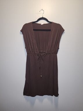Brown Merona Swim Cover Up Mini Dress | Large